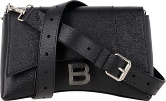Balenciaga Pre-owned Womens XS Downtown Crossbody Bag in Black Calf Leather Sheepskin - One Size