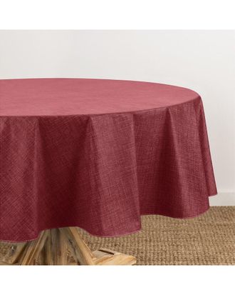 Elrene Monterey Linen Texture Vinyl Indoor/Outdoor Round Tablecloth
