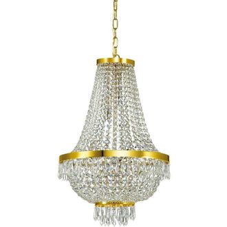 Ideal Lux Ideal Lux - Caesar - 9 Light Crystal Chandelier Gold Finish, G9