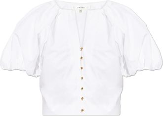 Frame Denim The Dramatic Sleeve Blouse - Dames - Blouses - Wit - M - Katoen - Overhemden