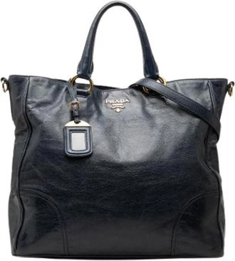 Prada Pre-owned Satchel - Dames - Vintage Shopper - Blauw - ONE Size - Leer - Vintage