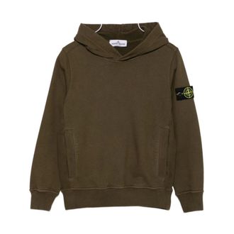 Stone Island Kids Sweatshirts, male, Green, 8 Y, Green Military Sweatshirt Aw25