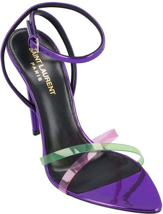 Saint Laurent Womens Calfskin Gippy Sandal (Authentic Pre-Loved)