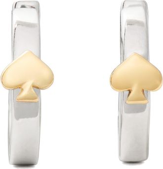 Kate Spade New York everyday spade huggie hoop earrings in Silver/Gold at Nordstrom