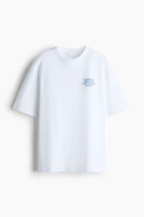 H&M Oversized Print-motif T-shirt in White/marseille at Nordstrom, Size X-Large
