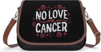 Generic No Love for Cancer Fashion Womens Crossbody Bags Novelty Handbag Shoulder Bag Purse