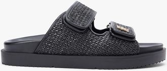 Tommy Hilfiger Womens Raffia Sandal - Black - US 6.5 / EU 37