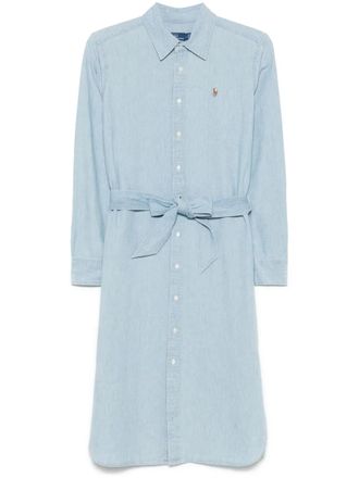 Polo Ralph Lauren Polo Pony-embroidered mini dress - women - Cotton - 4 - Blue