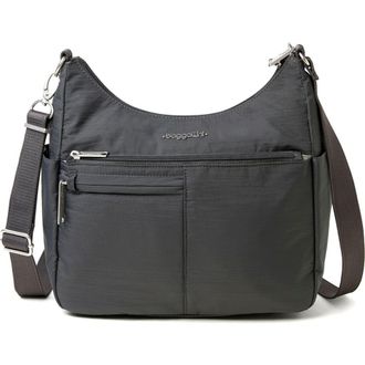 Baggallini Securtex Anti-Theft Free Time Crossbody Bag in Charcoal at Nordstrom