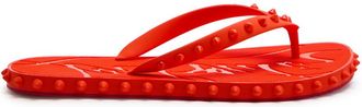 Christian Louboutin Super Loubi Stud-embellished Rubber Flip Flops - Red - 39 (IT39 / UK6)