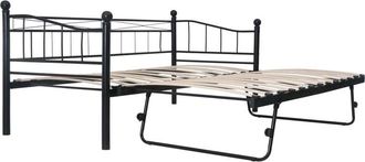 vidaXL Estructura De Cama De Acero Negra 180x200/90x200 Cm Vidaxl