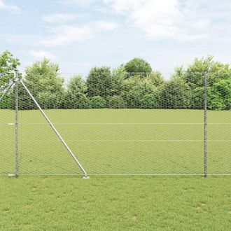 Berkfield Home Hexagon Fence 1.5x10 m Galvanised Steel in Silver