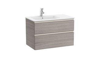 Roca Pack Unik Mueble Base De 2 Cajones + Lavabo The Gap Roca Color: Roble City Texturizado - Medidas: 805x460x537 Mm - Posici&oacute;n Del Lavabo: Izquierda