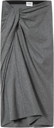 Isabel Marant Jeldia Rok - Dames - Midirokken - Grijs - 2XS - Wol - Rokken