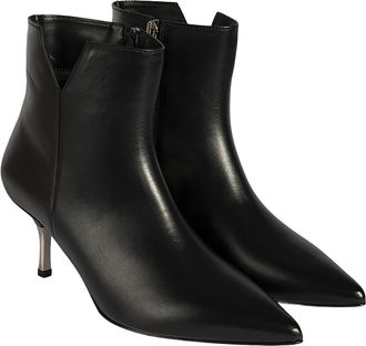 Desa Woman Ankle Boots - Textile Upper, Zip Fastening, Stiletto Heel, Pointed Toe, Breathable | Black - 38