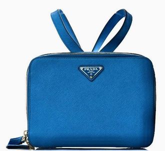 Prada Blue Saffiano Leather Backpack