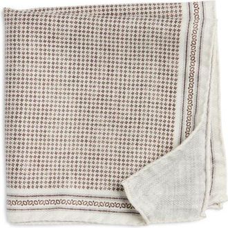 Jack Victor Cypress Silk Pocket Square in Grey at Nordstrom