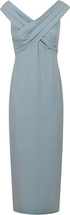 Ralph Lauren Irene Long-Short Sleeve Gown - Dames - Feestkleedjes - Blauw - XS - Kleedjes