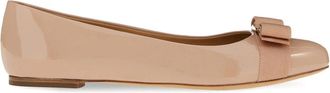 Ferragamo Varina Patent Bow-detail Ballet Flats
