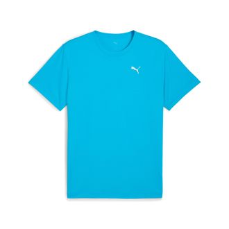 Puma Laufshirt PUMA GRAPHICS RUNNING FASTER TEE M, Herren, Gr. XXL, blau (speed blau), Web, Obermaterial: 100% Polyester, regular fit normal, Rundhals, Shi