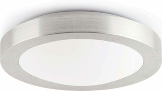 Faro Barcelona Faro Barcelona - Faro Logos-2 - 2 Light Medium Round Bathroom Flush Ceiling Light Aluminium, White IP44, E27