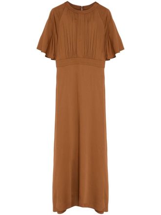 Yves Salomon belted dress - Brown