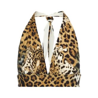 Roberto Cavalli Bikini de Tri&aacute;ngulo con Piel de Jaguar - Swimwear - Mujer - Multicolor - M
