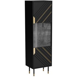 Mirjan24 Mobilier1 - Estanter&iacute;a Elmteo 105, Con Puertas, Cerrable, Mdf, Aglomerado Laminado, Vidrio Templado, N&uacute;mero De Puertas: 0, N&uacute;mero De Cajones: 0, 180x5