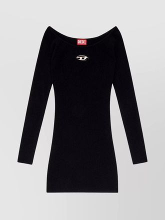 Diesel off-shoulder long sleeve ribbed dresses