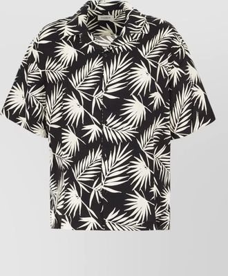 Laneus short sleeves shirt tropical print design