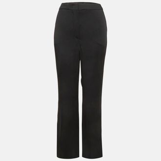 Sportmax Black Satin Straight Leg Trousers