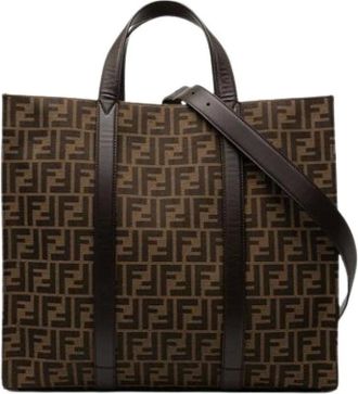 Fendi Pre-owned Tote Bags, female, Brown, Size: ONE SIZE Pre-owned Canvas fendi-bags