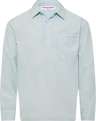 Orlebar Brown Mens Shanklin Garment Dye Shirt In Powdered Sky