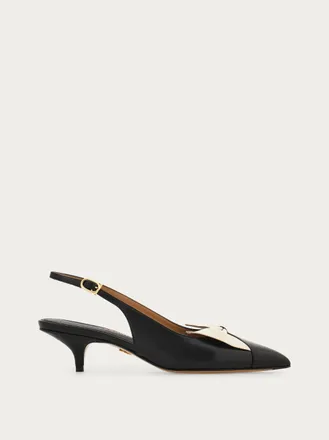 Ferragamo Women Soft bow slingback Black Size 10.5