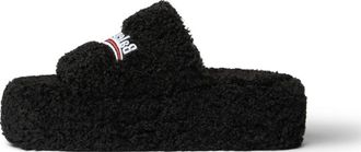 Balenciaga (WMNS) Balenciaga Furry Platform Slides Black 762826W2DO11096