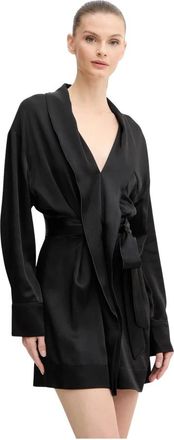 Victoria Beckham Kleedjes, Dames, Zwart, M, Wikkeljurk Mini
