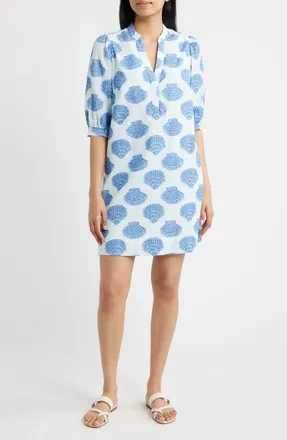 Lilly Pulitzer Mialeigh Print Shift Dress in Day Dream Blue Seashell at Nordstrom, Size 14