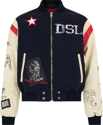Diesel Varsity Jacket - Dames - Jassen - Veelkleurig - Maat: M Wol