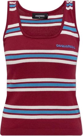 Dsquared2 Strap Top - Dames - Tops zonder mouwen - Rood - M - Katoen - Tops