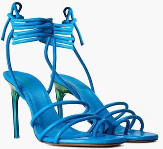 Off-white Leather Lace-up Thong Sandals with 11.5cm Heel size 37