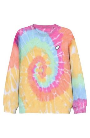 Dalix Ghost Tie Dye Sweatshirt in Tie Dye Rainbow at Nordstrom, Size Xx-Large