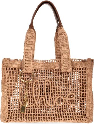 Chlo&eacute; Summer Banana East-West Tote Bag - Dames - Shoppers - Bruin - ONE Size - Leer - Tassen