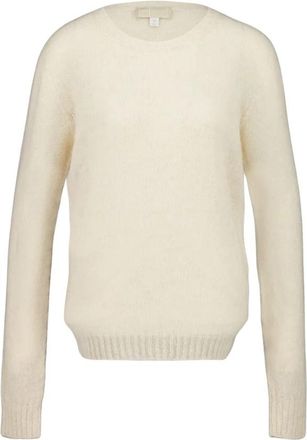 120% Lino Natuurlijke Cashmere Blend Trui - Dames - Ronde hals truien - Beige - S - Wol - Truien & Vesten
