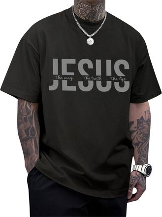 Generic Jesus Shirts Cotton Christian T Shirt Religious Cross Printed T-Shirt Oversized Tops Casual Vacation Clothing Trip Home Work