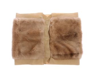 Dolce & Gabbana Womens Beige Mink Fur Scarf Foulard Neck Wrap
