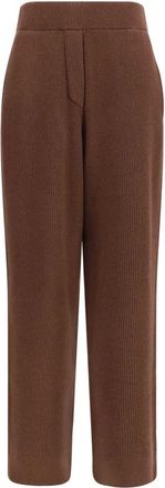 Brunello Cucinelli Cashmere-blend broek - Dames - Broeken - Bruin - Maat: S Kasjmier