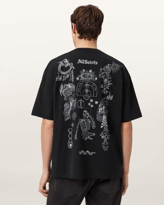 AllSaints Cotton Terra Oversized Graphic T-Shirt, Size: XXL