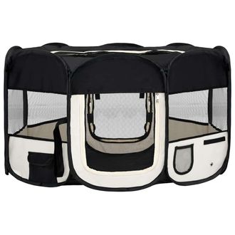 vidaXL Parque De Perros Plegable Y Bolsa Transporte Negro 145x145x61cm Vidaxl