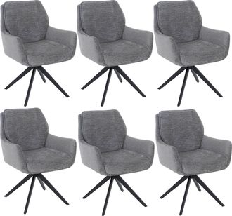Hhg [nunca Usado] Juego De 6 Sillas De Comedor Hhg-710, Silla De Cocina Giratoria Con Retorno Autom&aacute;tico, Tejido (680 G/m&sup2;) De Chenilla Con Certificaci&oacute;n 