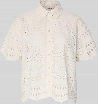 Only Boxy Fit Kurzarmbluse aus reiner Baumwolle Modell NEW LALISA in Offwhite, Gr&ouml;&szlig;e XL